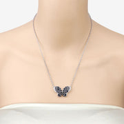 Bids.com 3.83 Carat Genuine Blue Sapphire and White Zircon .925 Sterling Silver Pendant Pendants Bisque
