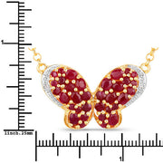 Bids.com 4.15 Carat Genuine Ruby and White Zircon .925 Sterling Silver Pendant Pendants White Smoke