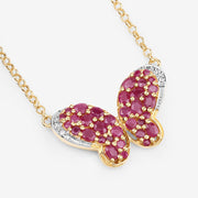 Bids.com 4.15 Carat Genuine Ruby and White Zircon .925 Sterling Silver Pendant Pendants White Smoke