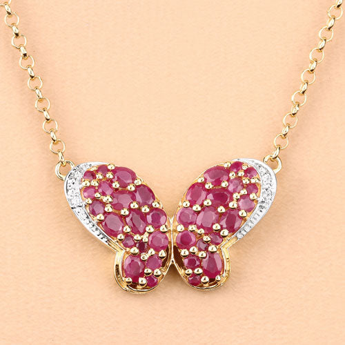 Bids.com 4.15 Carat Genuine Ruby and White Zircon .925 Sterling Silver Pendant Pendants Peach Puff