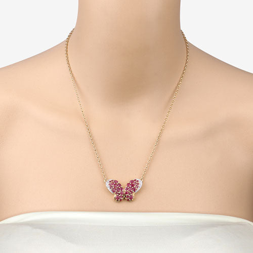Bids.com 4.15 Carat Genuine Ruby and White Zircon .925 Sterling Silver Pendant Pendants Wheat