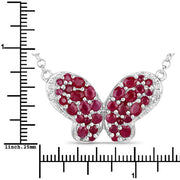Bids.com 4.15 Carat Genuine Ruby and White Zircon .925 Sterling Silver Pendant Pendants White Smoke