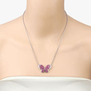 Bids.com 4.15 Carat Genuine Ruby and White Zircon .925 Sterling Silver Pendant Pendants Bisque
