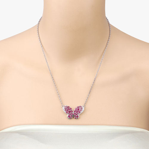 Bids.com 4.15 Carat Genuine Ruby and White Zircon .925 Sterling Silver Pendant Pendants Bisque
