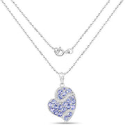 Bids.com 3.40 Carat Genuine Tanzanite and White Topaz .925 Sterling Silver Pendant Pendants White Smoke