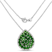 Bids.com 4.65 Carat Genuine Chrome Diopside .925 Sterling Silver Pendant Pendants White Smoke