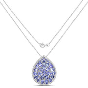 Bids.com 4.16 Carat Genuine Tanzanite .925 Sterling Silver Pendant Pendants White Smoke