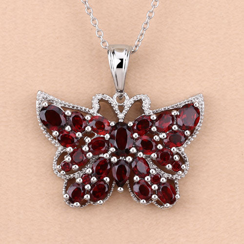 Bids.com 4.90 Carat Genuine Garnet .925 Sterling Silver Pendant Pendants Wheat