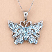 Bids.com 4.84 Carat Genuine Swiss Blue Topaz .925 Sterling Silver Pendant Pendants Wheat