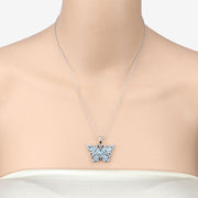 Bids.com 4.84 Carat Genuine Swiss Blue Topaz .925 Sterling Silver Pendant Pendants Peach Puff