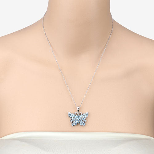 Bids.com 4.84 Carat Genuine Swiss Blue Topaz .925 Sterling Silver Pendant Pendants Peach Puff
