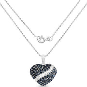 Bids.com 4.60 Carat Genuine Blue Sapphire and White Topaz .925 Sterling Silver Pendant Pendants White Smoke