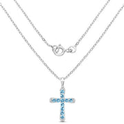 Bids.com 3.85 Carat Genuine Blue Topaz .925 Sterling Silver Pendant Pendants White Smoke