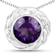 Bids.com 3.30 Carat Genuine Amethyst .925 Sterling Silver Pendant Pendants White Smoke Default Title