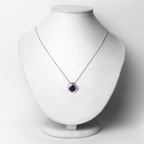 Bids.com 3.30 Carat Genuine Amethyst .925 Sterling Silver Pendant Pendants Light Gray