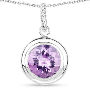 Bids.com 8.00 Carat Genuine Amethyst .925 Sterling Silver Pendant Pendants White Smoke Default Title