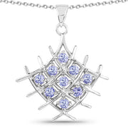 Bids.com 0.90 Carat Genuine Tanzanite .925 Sterling Silver Pendant Pendants White Smoke Default Title