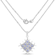 Bids.com 0.90 Carat Genuine Tanzanite .925 Sterling Silver Pendant Pendants White Smoke