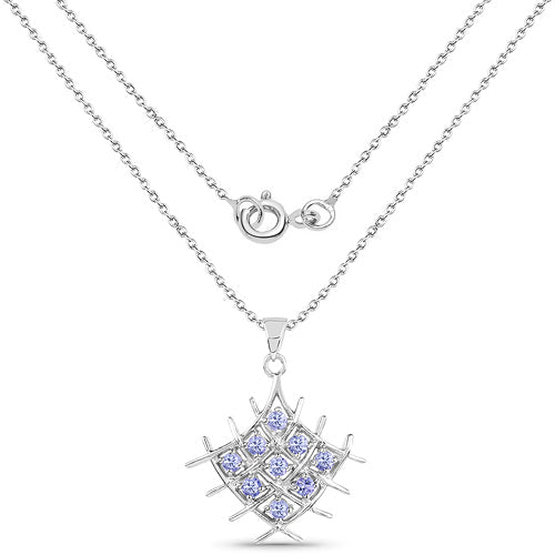 Bids.com 0.90 Carat Genuine Tanzanite .925 Sterling Silver Pendant Pendants White Smoke
