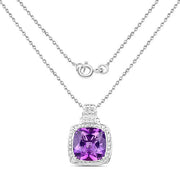 Bids.com 5.85 Carat Genuine Amethyst .925 Sterling Silver Pendant Pendants White Smoke One,size 18.00,size 20.00