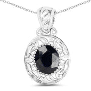 Bids.com 5.94 Carat Dyed Sapphire .925 Sterling Silver Pendant Pendants White Smoke Default Title