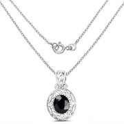 Bids.com 5.94 Carat Dyed Sapphire .925 Sterling Silver Pendant Pendants White Smoke