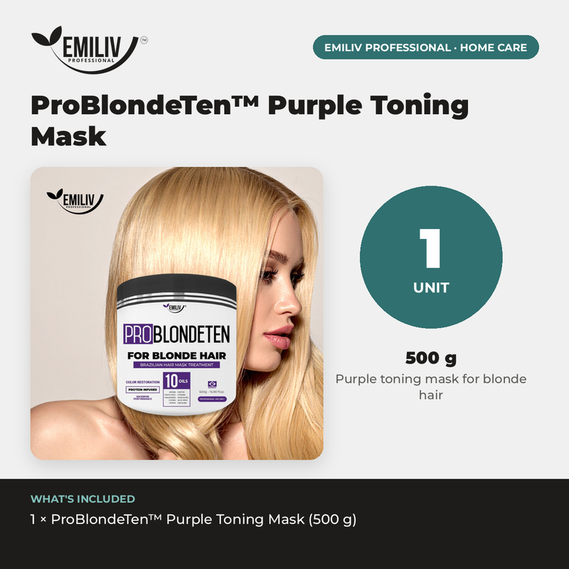 Emiliv Professional ProBlondeTen™ Purple Toning Mask | 500 g Home Care Lavender