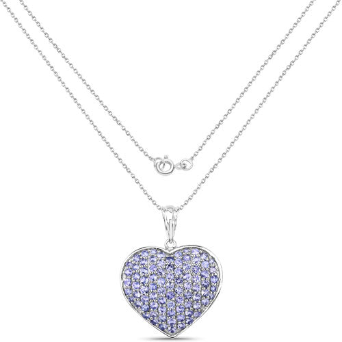 Bids.com 4.86 Carat Genuine Tanzanite .925 Sterling Silver Pendant Pendants White Smoke