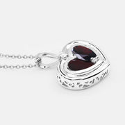 Bids.com 2.66 Carat Genuine Garnet and White Topaz .925 Sterling Silver Pendant Pendants Lavender size 18.00