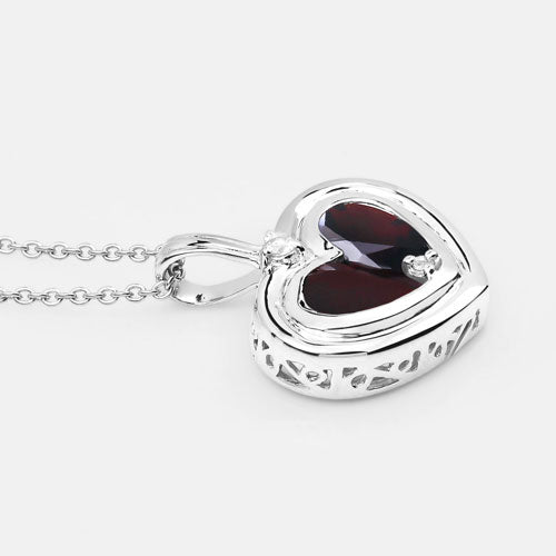 Bids.com 2.66 Carat Genuine Garnet and White Topaz .925 Sterling Silver Pendant Pendants Lavender size 18.00