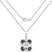 Bids.com 2.72 Carat Genuine Multi Stones .925 Sterling Silver Pendant Pendants White Smoke
