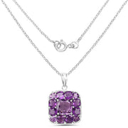 Bids.com 8.20 Carat Genuine Amethyst .925 Sterling Silver Pendant Pendants White Smoke