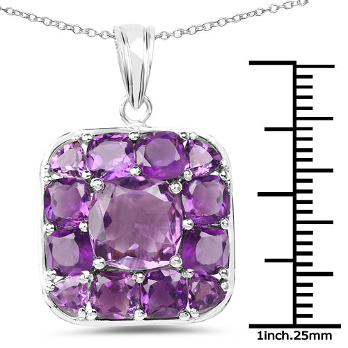 Bids.com 8.20 Carat Genuine Amethyst .925 Sterling Silver Pendant Pendants White Smoke