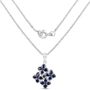 Bids.com 3.68 Carat Genuine Blue Sapphire .925 Sterling Silver Pendant Pendants White Smoke