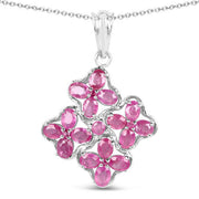 Bids.com 3.72 Carat Genuine Ruby .925 Sterling Silver Pendant Pendants White Smoke Default Title