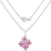Bids.com 3.72 Carat Genuine Ruby .925 Sterling Silver Pendant Pendants White Smoke