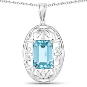 Bids.com 9.60 Carat Genuine Green Topaz .925 Sterling Silver Pendant Pendants White Smoke Default Title