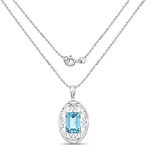 Bids.com 9.60 Carat Genuine Green Topaz .925 Sterling Silver Pendant Pendants White Smoke