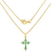Bids.com 14K Yellow Gold Plated 1.05 Carat Genuine Zambian Emerald .925 Sterling Silver Pendant Pendants White Smoke