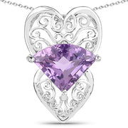Bids.com 5.80 Carat Genuine Amethyst .925 Sterling Silver Pendant Pendants White Smoke Default Title