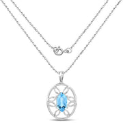 Bids.com 6.17 Carat Genuine Swiss Blue Topaz .925 Sterling Silver Pendant Pendants White Smoke