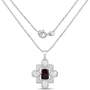 Bids.com 8.00 Carat Genuine Garnet .925 Sterling Silver Pendant Pendants White Smoke