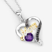 Bids.com 0.48 Carat Genuine Amethyst and Black Spinel .925 Sterling Silver Pendant Pendants White Smoke size 18.00
