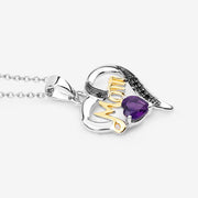 Bids.com 0.48 Carat Genuine Amethyst and Black Spinel .925 Sterling Silver Pendant Pendants White Smoke size 18.00