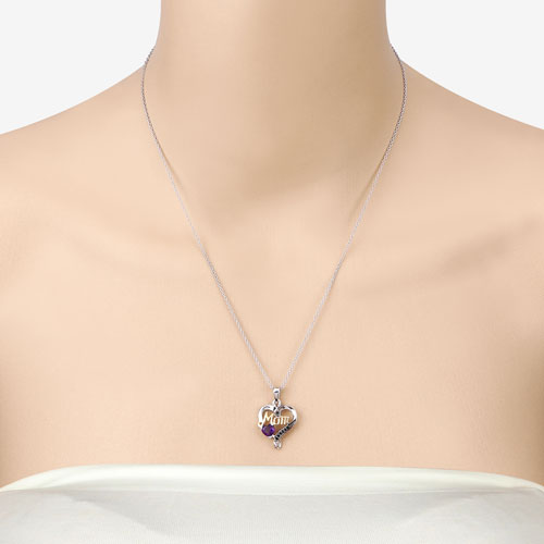 Bids.com 0.48 Carat Genuine Amethyst and Black Spinel .925 Sterling Silver Pendant Pendants Wheat size 18.00
