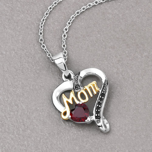 Bids.com 0.55 Carat Genuine Garnet and Black Spinel .925 Sterling Silver Pendant Pendants Dark Gray size 18.00