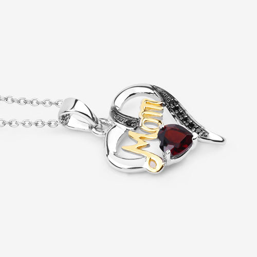 Bids.com 0.55 Carat Genuine Garnet and Black Spinel .925 Sterling Silver Pendant Pendants White Smoke size 18.00
