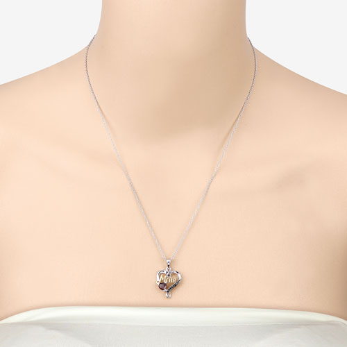 Bids.com 0.55 Carat Genuine Garnet and Black Spinel .925 Sterling Silver Pendant Pendants Bisque size 18.00