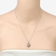 Bids.com 0.49 Carat Genuine Peridot and Black Spinel .925 Sterling Silver Pendant Pendants Peach Puff size 18.00