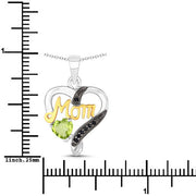 Bids.com 0.49 Carat Genuine Peridot and Black Spinel .925 Sterling Silver Pendant Pendants White Smoke size 18.00